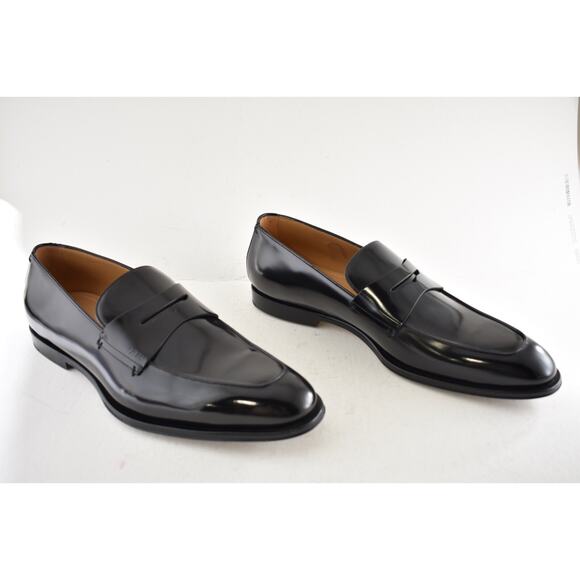 Dior Timeless Penny Loafer Black Calfskin Leather Flat Slip On Dress Shoes 45 12 - Picture 3 of 16